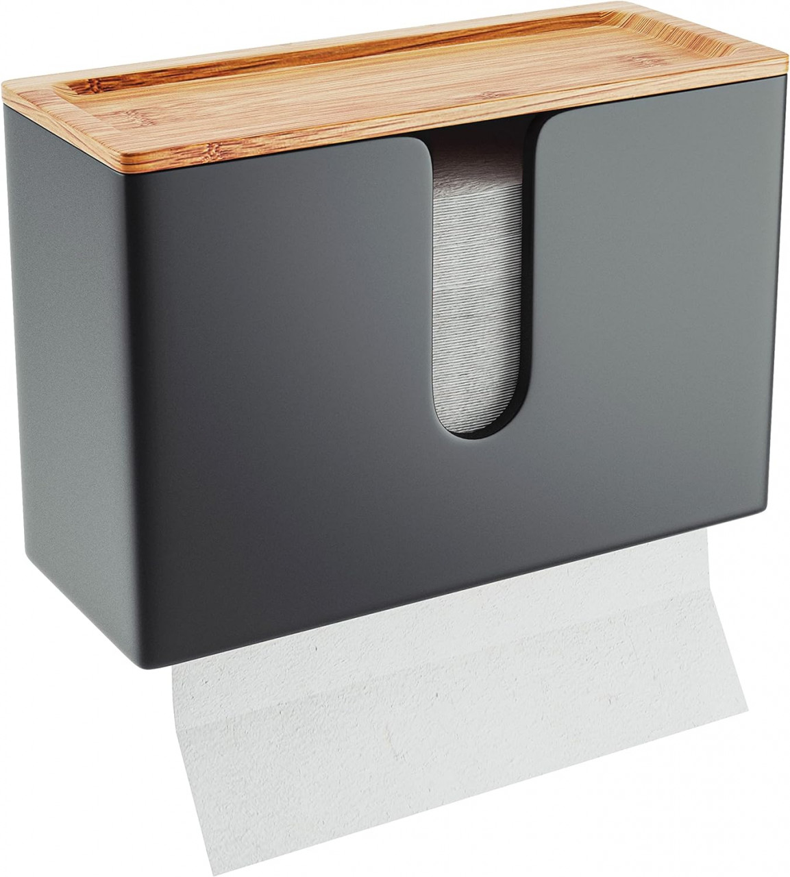 Cutie pentru servetele Nature Supplies, bambus/plastic, negru/natur, 29 x 11,6 x 21 cm