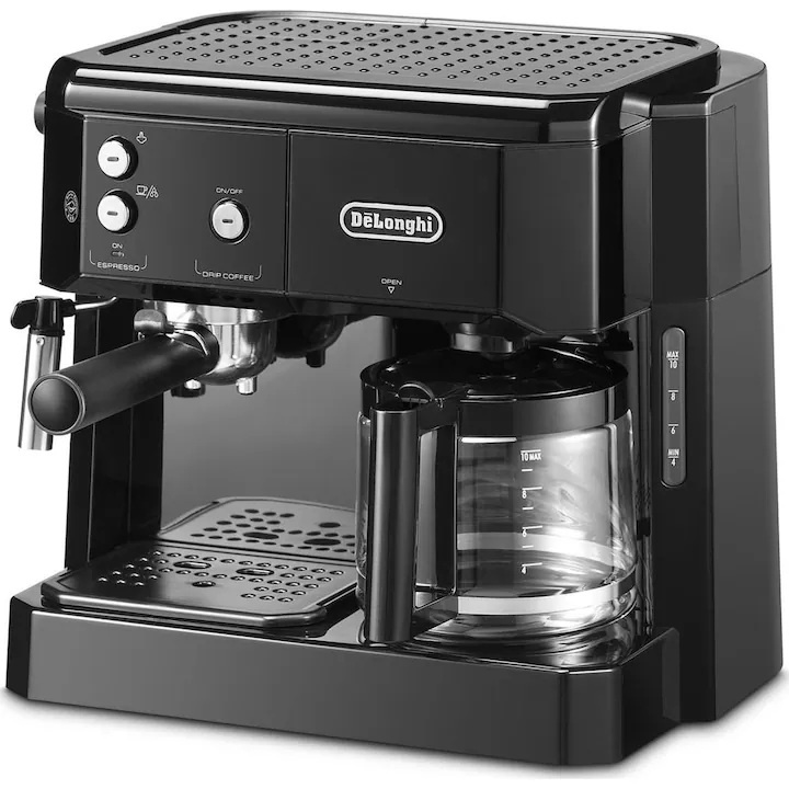 Espressor combinat DeLonghi BCO 411.B, 1750 W, 15 bari, 10 cesti, Negru, resigilat