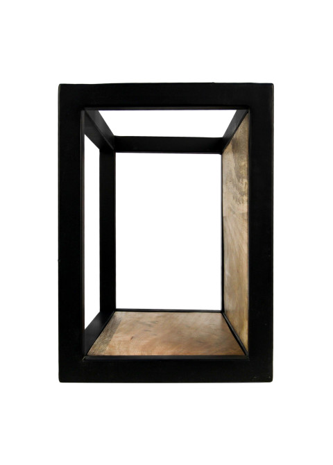 Etajera Goss, metal/lemn masiv, maro, 25 x 18 x 25 cm image3