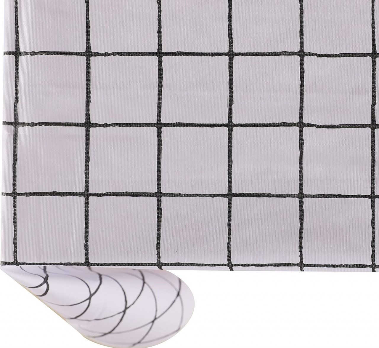 Fata de masa Vinylla, PVC, alb/negru, rotund,140 cm
