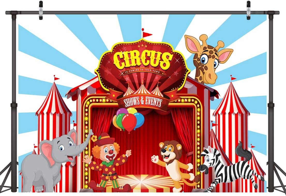 Fundal foto cu circ LYWYGG, vinil, multicolor, 150 x 210 cm