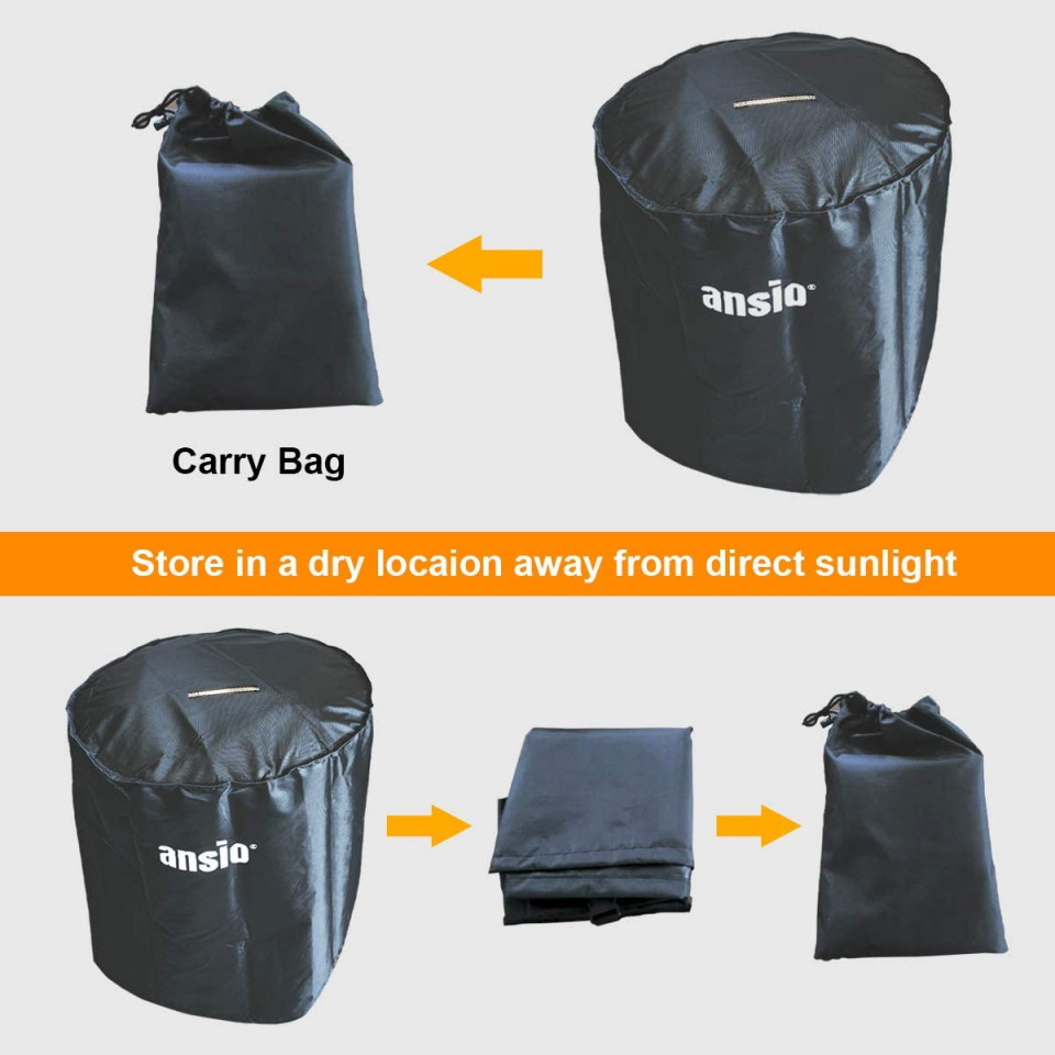 Poze Husa de protectie pentru gratar rotund ANSIO, tesatura oxford, negru, 70 x 73 cm