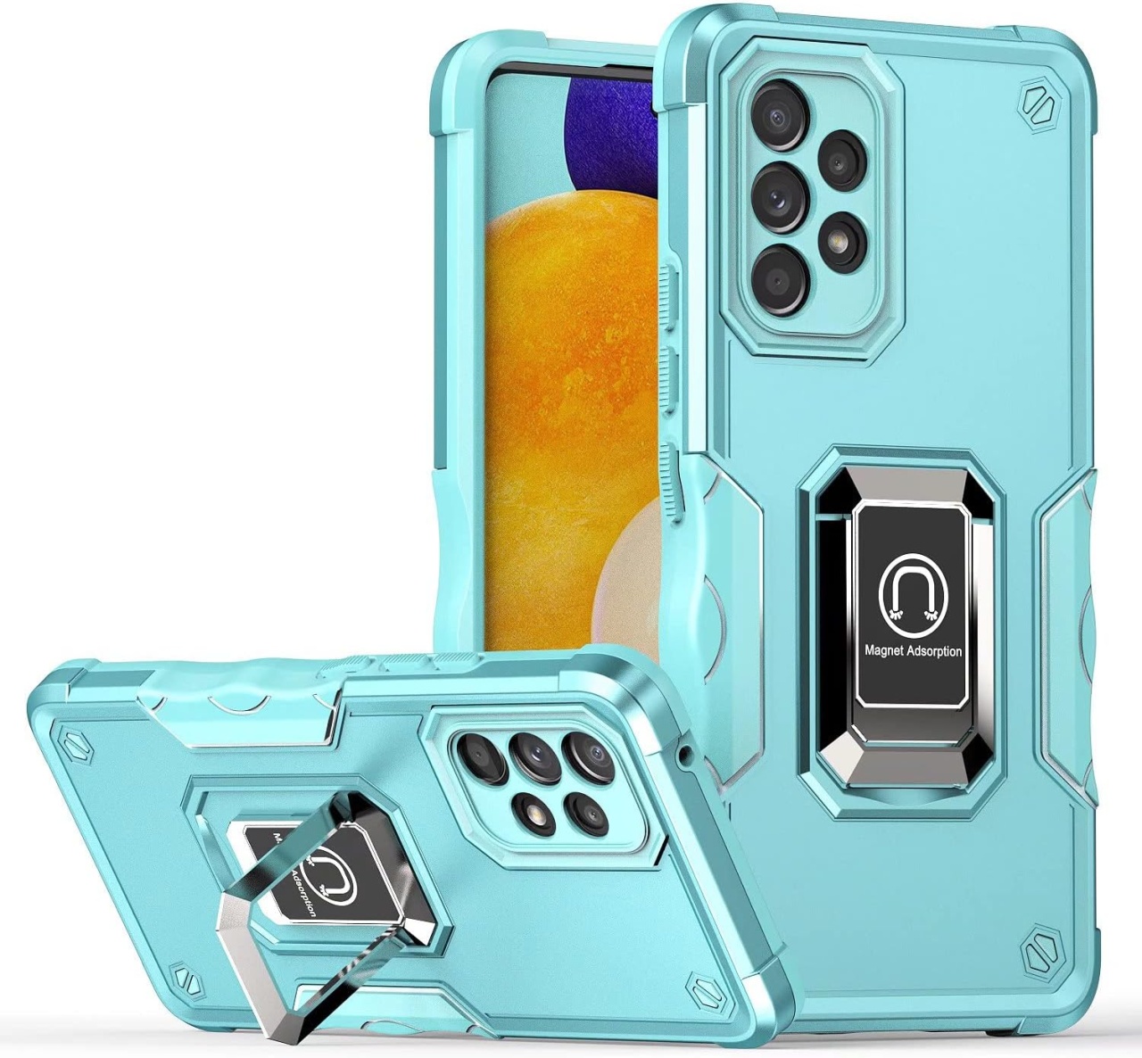 Husa de protectie pentru Samsung Galaxy A73 5G Tisim, PC/TPU, turcoaz, 6,7 inchi