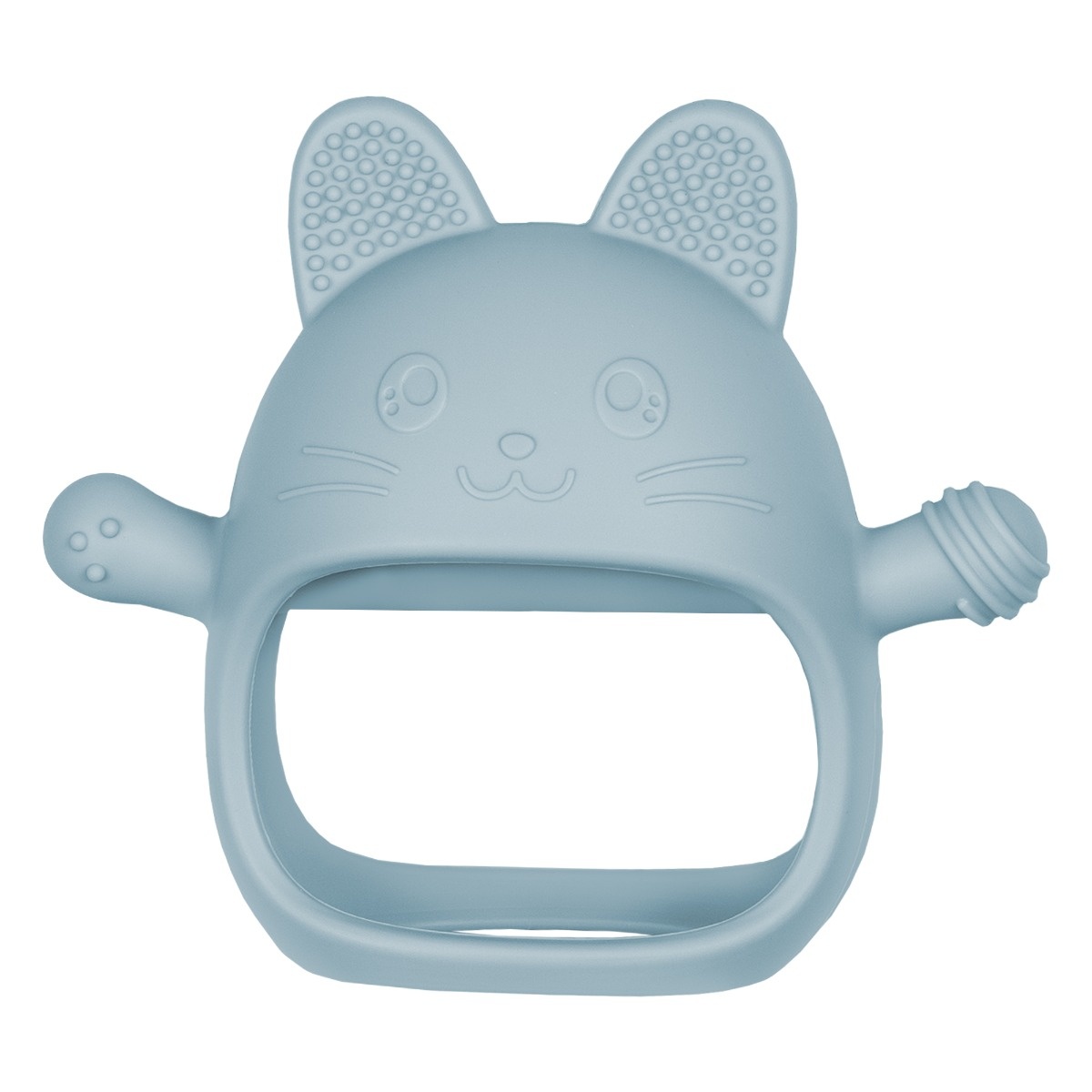 Jucarie pentru dentitie din silicon, Appekids, Manusa Kitty - Aqua Blue