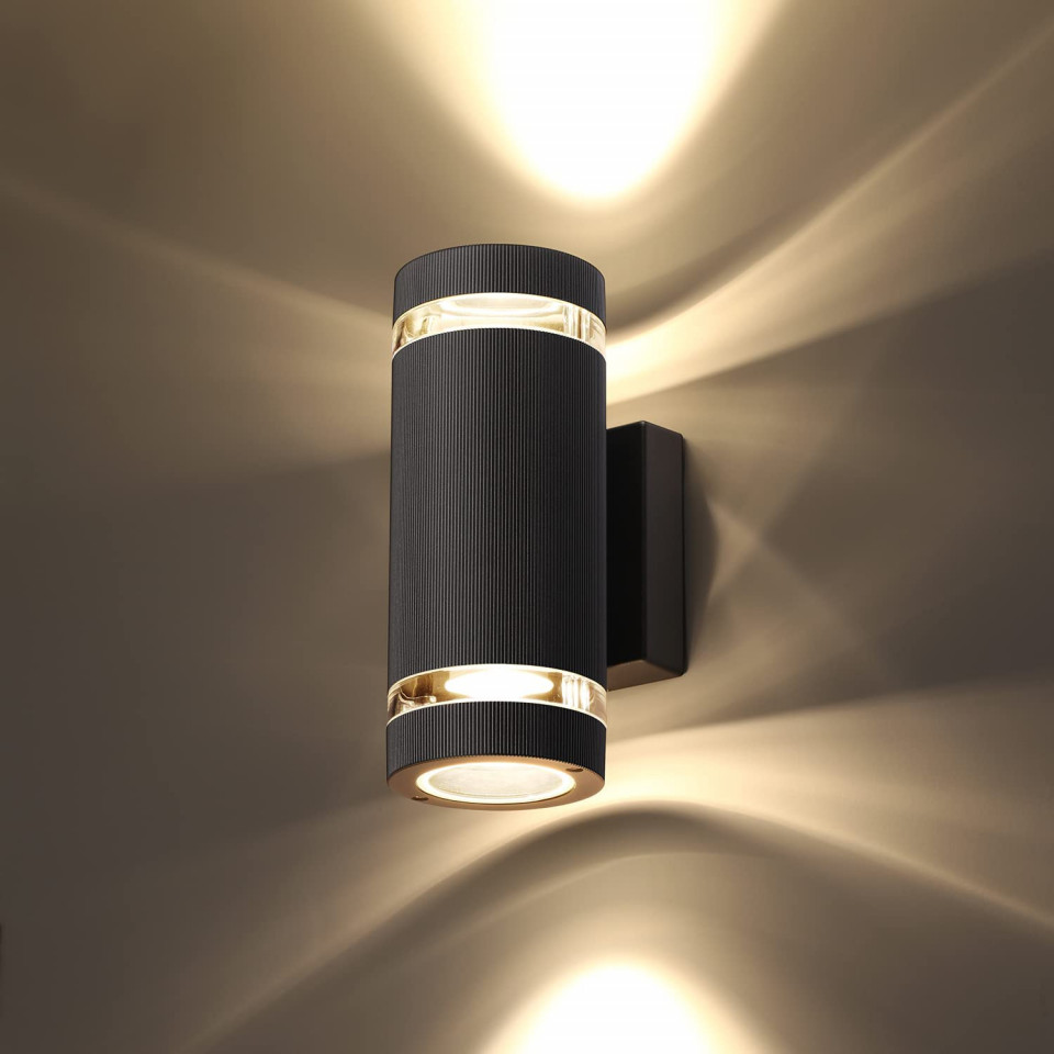 Lampa de exterior cu 2 becuri CELAVY, IP65, negru, aluminiu, 24 x 9,9 x 13 cm 99 imagine 2022