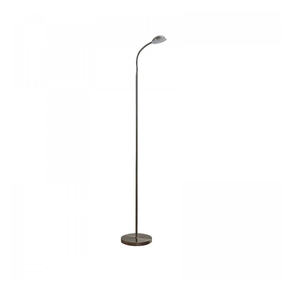 Lampadar Giacomo, LED, metal/sticla/policarbonart, nichel, 10,5 x 144 cm