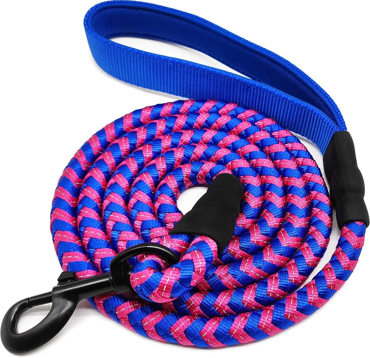 Lesa pentru caine Mycicy, nailon, roz/albastru inchis, 180 cm