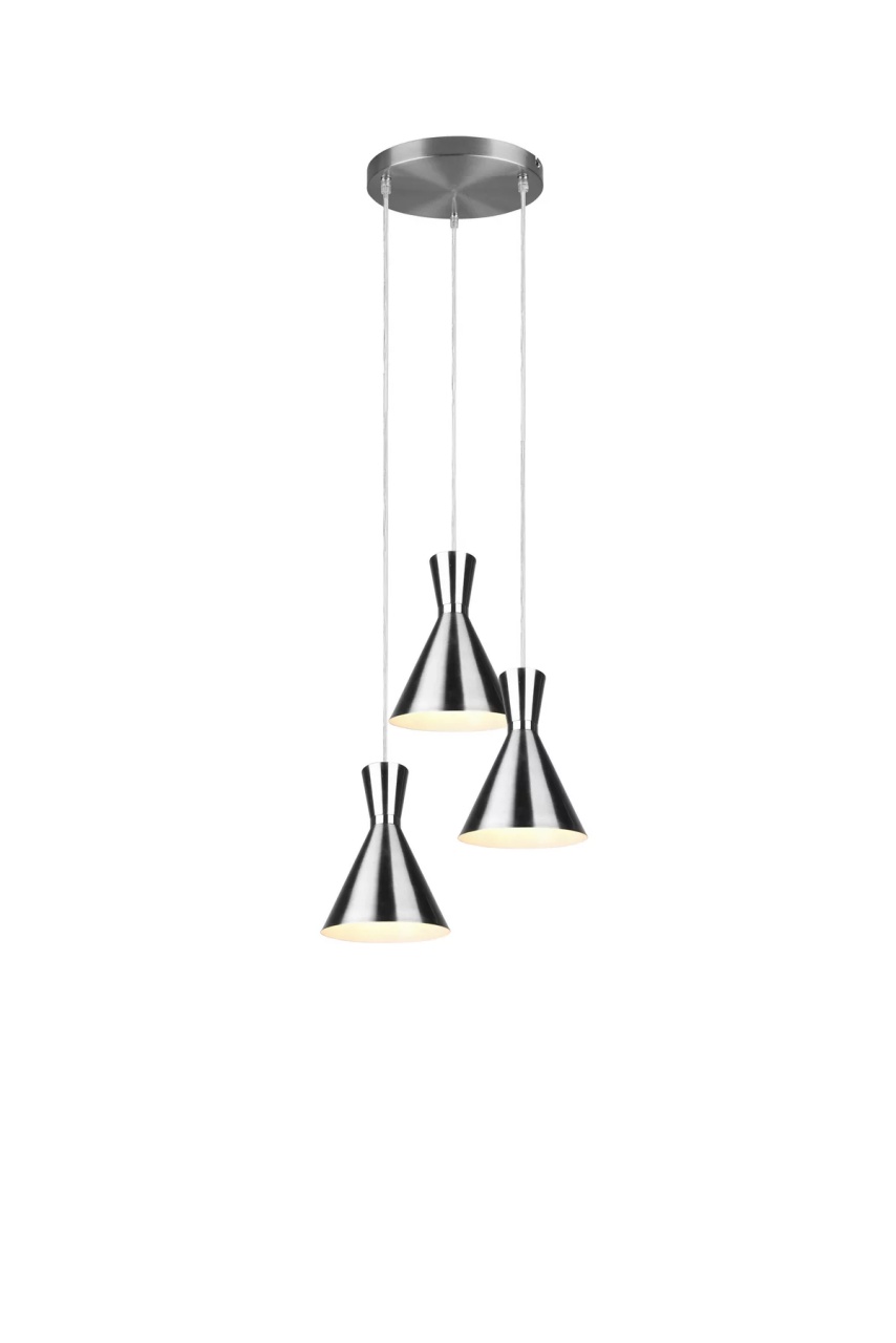 Lustra suspendata Enzo, culoare crom, 3 becuri, dulie E27, maxim 28W