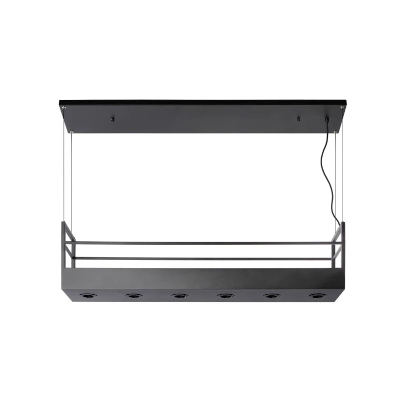 Lustra tip pendul Miravelle, 6 lumini, metal, negru, 112 x 22 x 160 cm