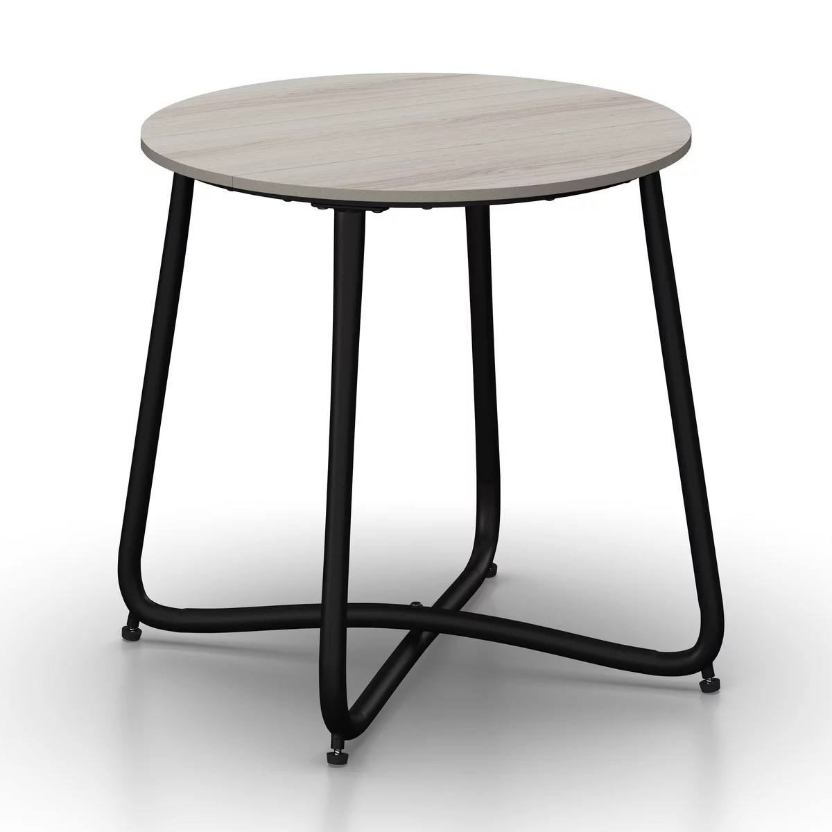 Masă laterală de grădină , gri/negru, cu pin, 50/49,5/50 cm