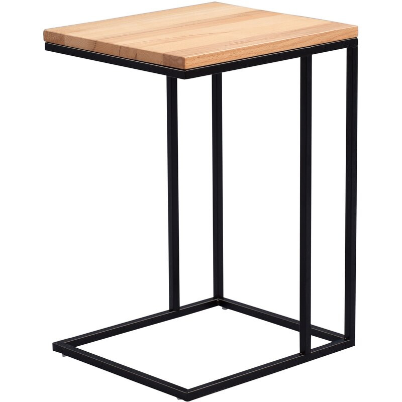 Masa laterala Dever, lemn masiv/metal, netur/negru, 62 x 38 x 43 cm chilipirul-zilei.ro/ imagine model 2022