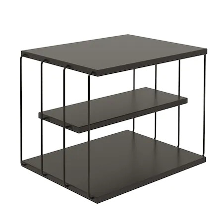 Masa laterala Zipcode Design, metal, negru/antracit, 40 x 50 x 34 cm chilipirul-zilei.ro