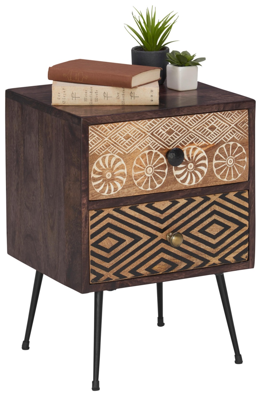 Noptieră Landscape 40/55/35 cm lemn masiv de mango