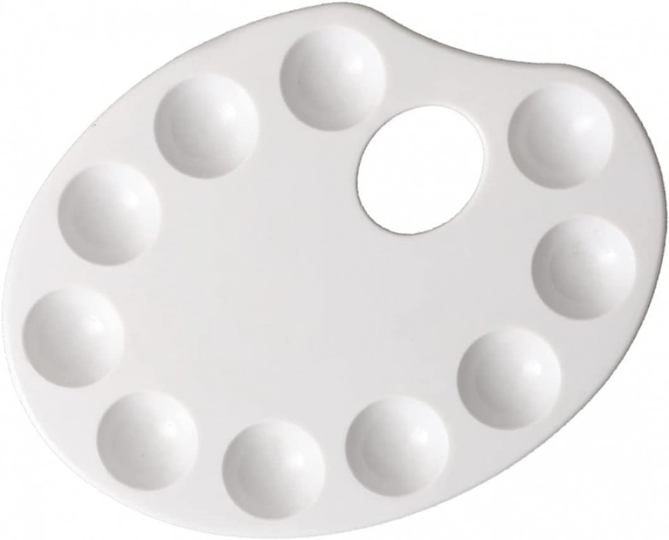 Paleta pentru vopsea HEIGOO, plastic, alb, 22,4 x 16,9 cm