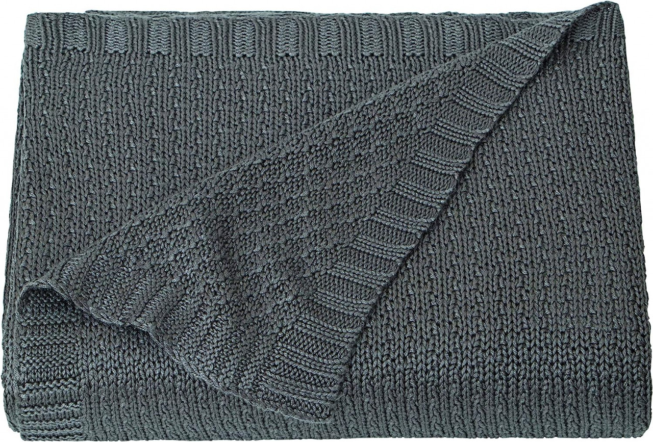 Paturica pentru copii NTBAY, bambus, gri, 76 x 102 cm