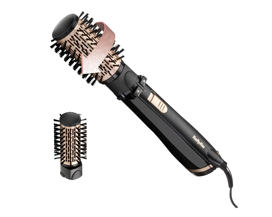 Perie Rotativa BABYLISS Big Hair AS962ROE, 1000W, 2 capete rotative, functie ionica, Negru, Resigilat, Grad A