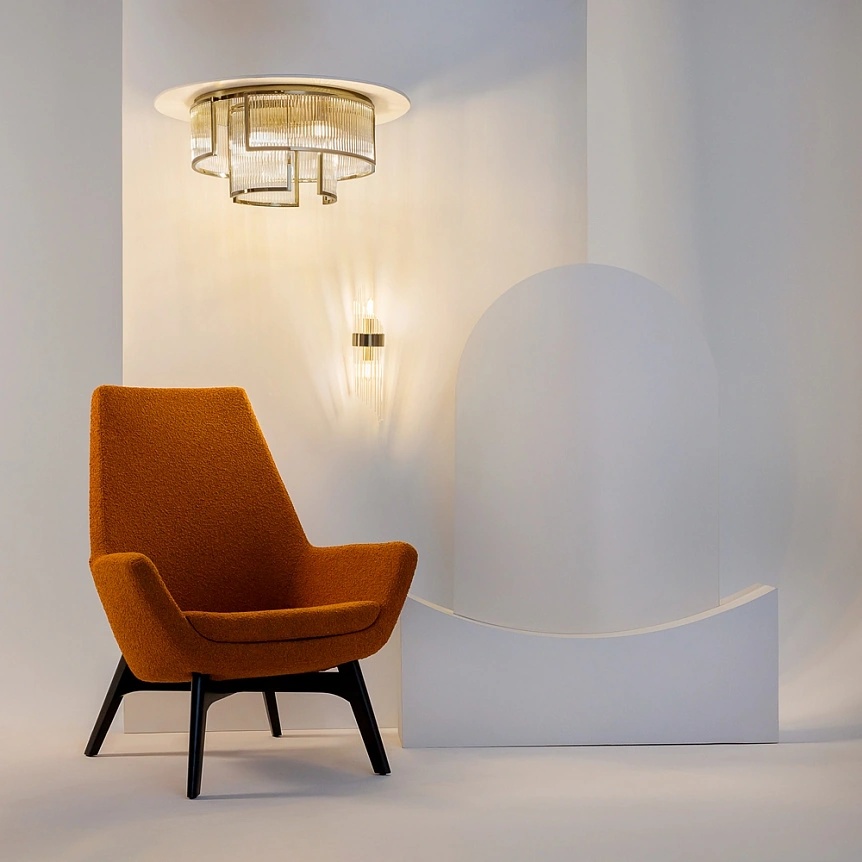 Plafoniera Maytoni Frame, 9xE14, D650 mm, H330 mm, auriu