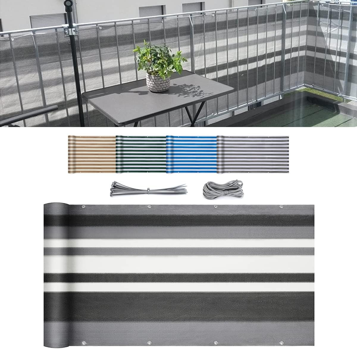 Prelata pentru balcon Sekey, polietilena/metal, gri 75 x 600 cm