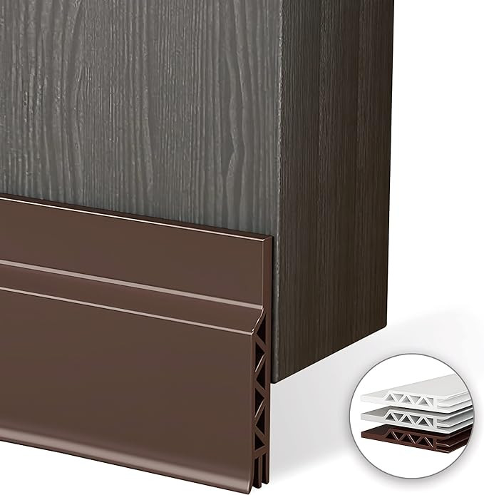 Protectie anti-curent pentru usa Incetue, PVC, maro, 100 cm