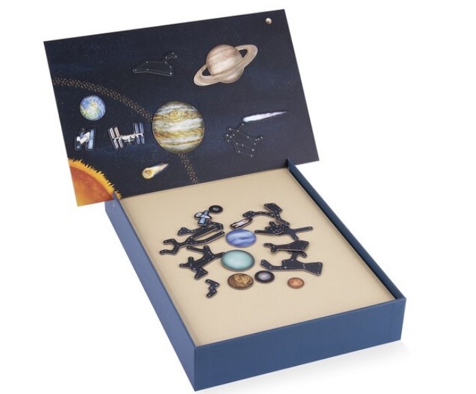 Puzzle magnetic Sistemul solar, Apli Kids, 28 x 18 cm, 27 piese