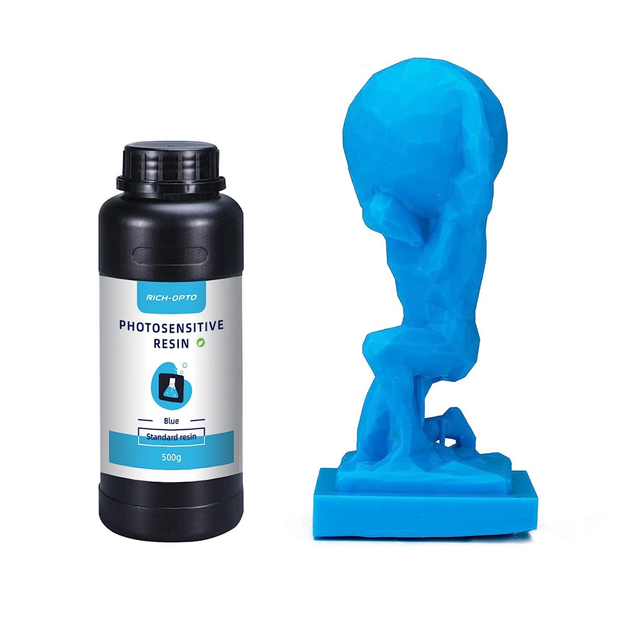 Rasina UV Curing 405nm pentru imprimanta 3D LCD Blue Rich-OPTO, albastru, 500 g 405nm