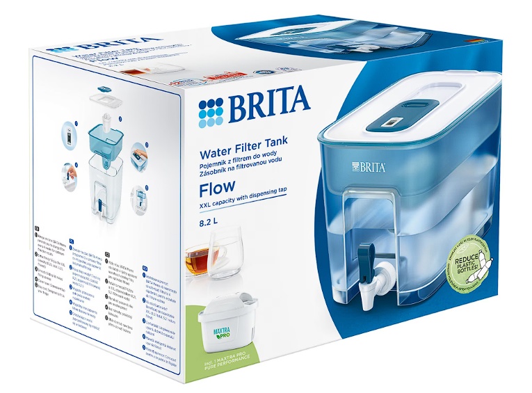 Recipient filtrant Brita Flow XXL Maxtra PRO, 8.2L, albastra, Resigilat, Grad A