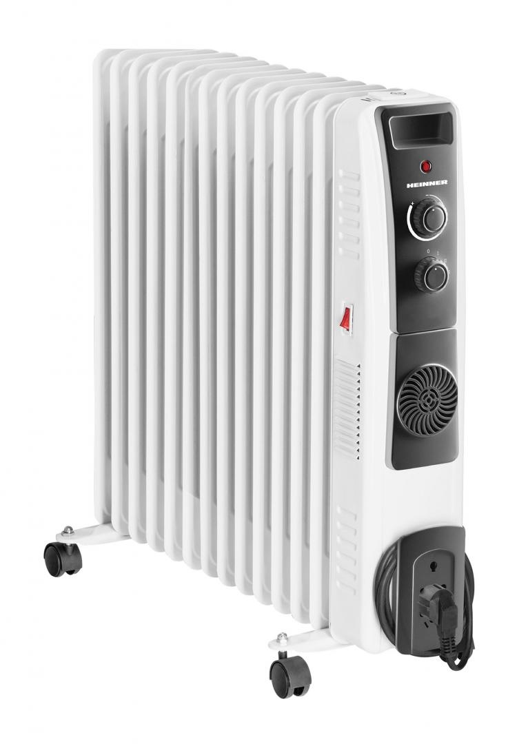 RESIGILAT – CALORIFER CU ULEI HEINNER HOH-YV13BK, 2500W, 13 elementi, Ventilator 400W, Termostat reglabil, Alb
