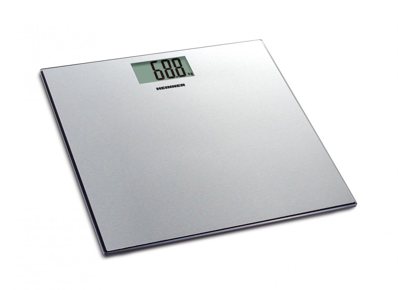 RESIGILAT – CANTAR DE BAIE HEINNER SOFTSILVER 180 HBS-180SS, 180Kg, Platforma din inox, 30x30cm, Display LCD, Inox