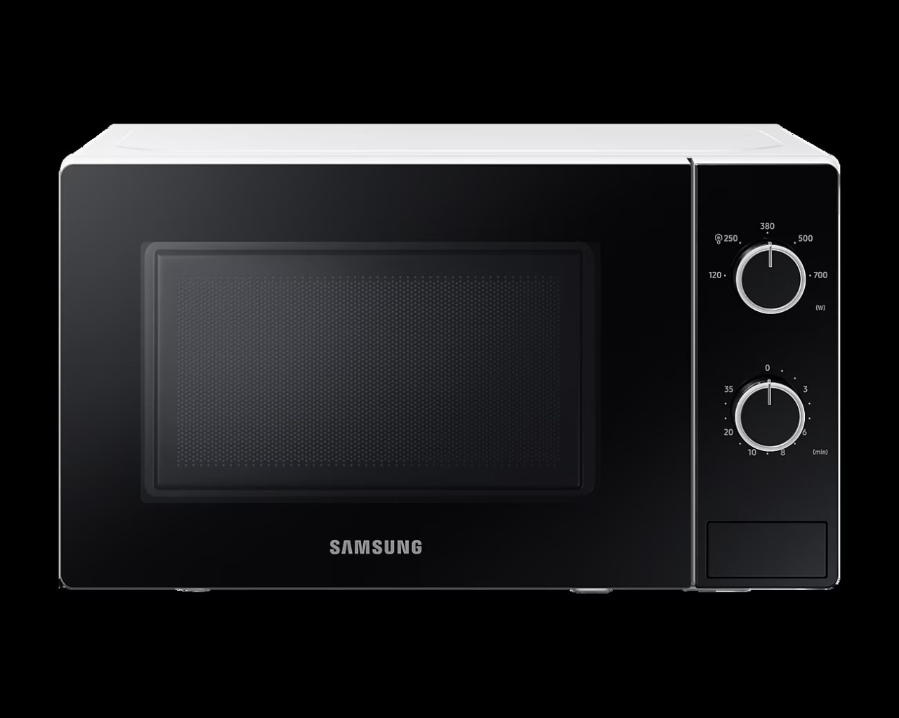 RESIGILAT - CUPTOR CU MICROUNDE SAMSUNG MS20A3010AH/OL, capacitate 20L, putere 700W, 5 trepte de putere, Control mecanic, Alb