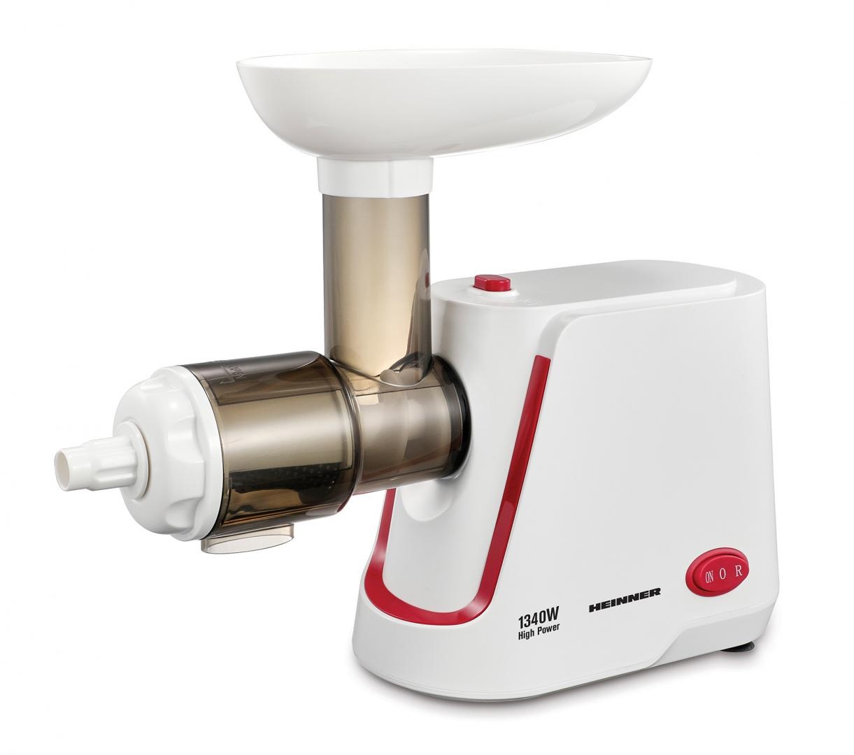 RESIGILAT - MASINA PASAT ROSII HEINNER HMP-1340WH, 1340W, Rosii/Fructe moi, Functie reverse, Capacitate de pasare: 48kg/h, Alb