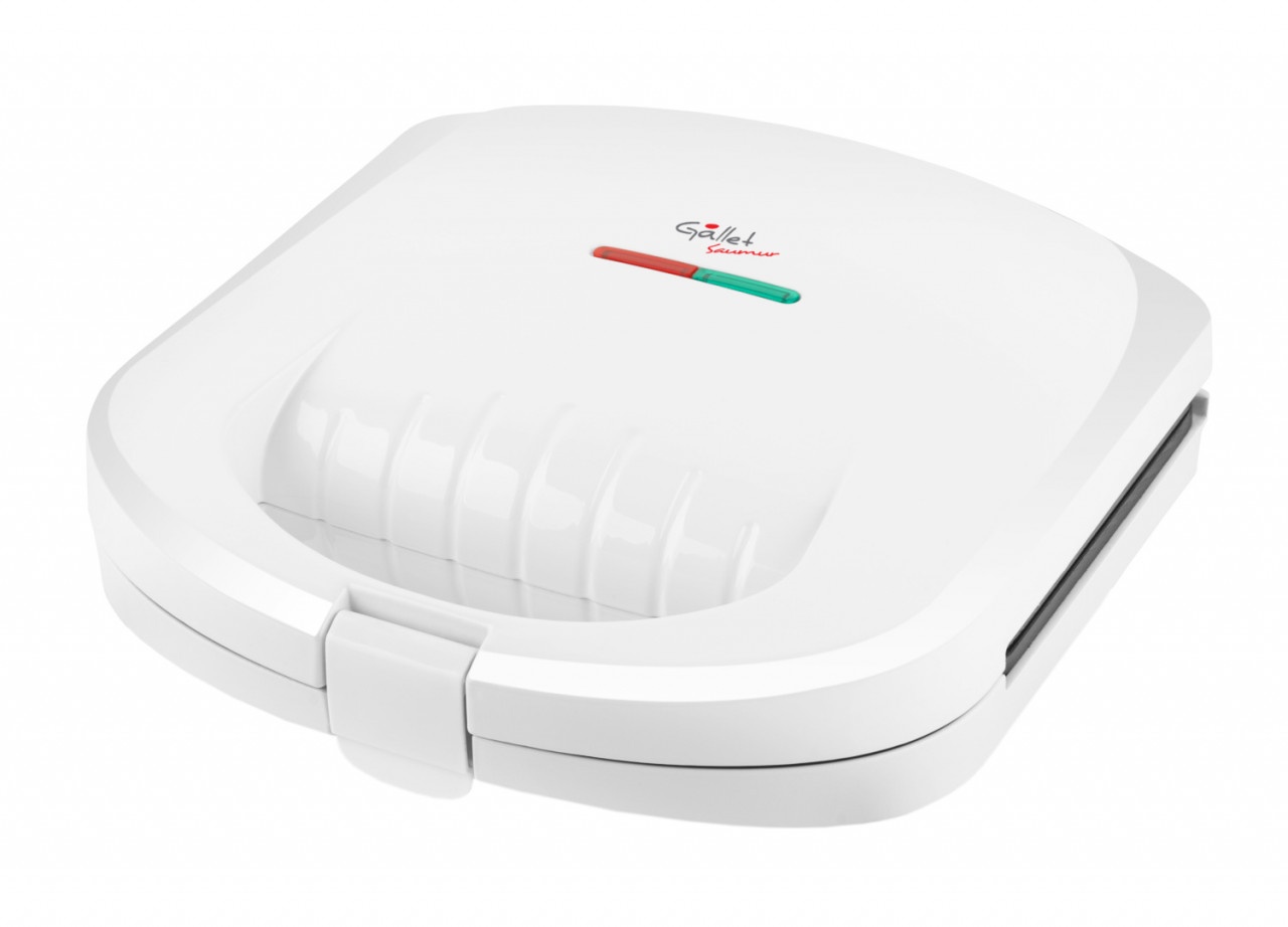 RESIGILAT - Sandwich maker GALLET SAUMUR CRO625, 800 W, 4 sandwich-uri triunghiulare, alb