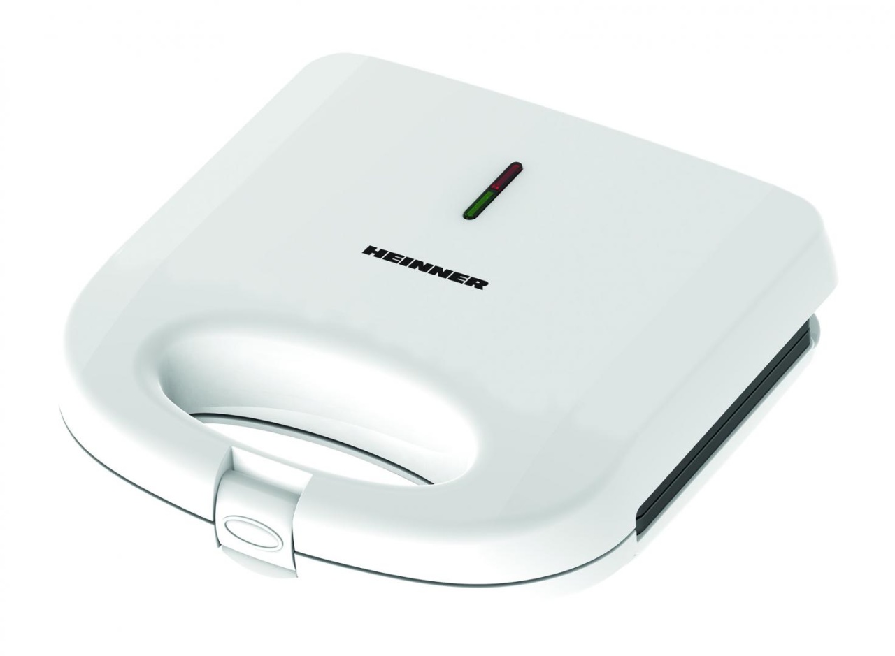 SANDWICH MAKER HEINNER SM-K750FGWH, Putere 750W, Capacitate: 2 sandwich-uri, Placi antiadezive fixe tip grill, Alb