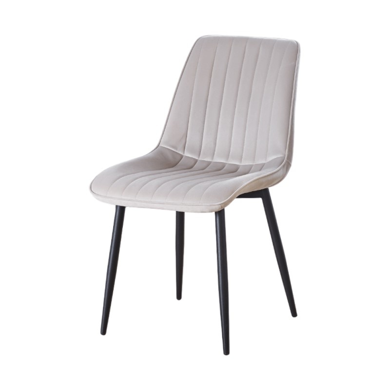 Scaun living AB176, catifea, picioare metalice, 88x47x42 cm, sarcina maxima 100 kg, bej