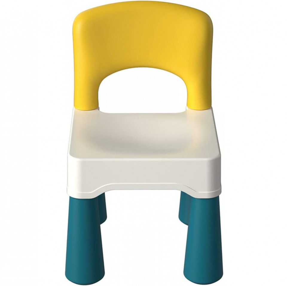 Scaun pentru copii Burgkidz, plastic, albastru/galben/alb, 26 x 25,5 x 43 cm chilipirul-zilei.ro imagine noua 2022