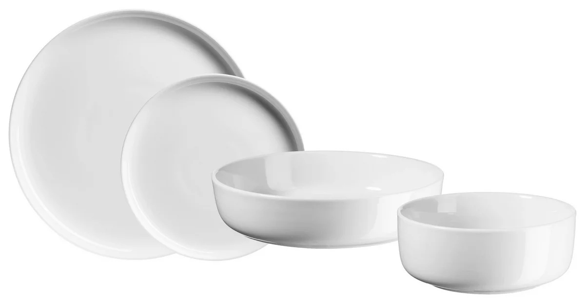 Serviciu de cina si mic dejun, 16 piese, ceramica, alb