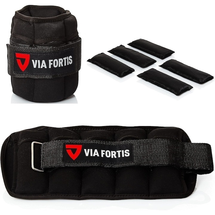 Set 2 greutati VIA FORTIS, pentru glezna si incheietura, 1.6 Kg, greutate reglabila, resigilat