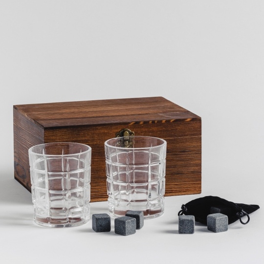 Set 2 pahare + cuburi racire in saculet EFRON 280 ml