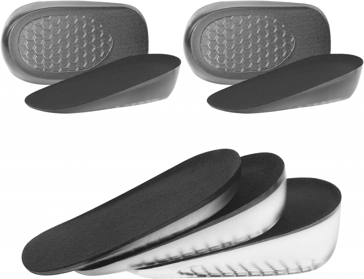 Set 2 perechi de branturi pentru barbati URAQT, gel, negru, 12 x 7 x 2,5 cm