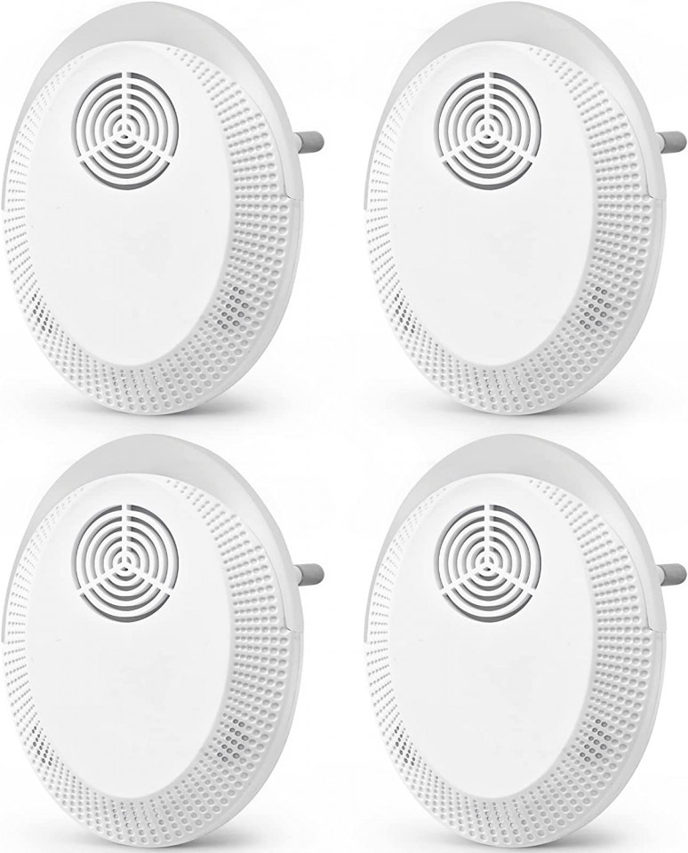 Set 4 aparate cu ultrasunete pentru daunatori Zen, plastic, alb, 6 x 8 x 2,5 cm 25