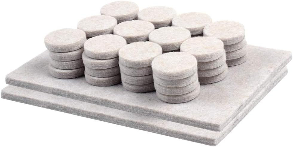 Set 50 protectii pentru picioarele mobilierului Kelydi, pasla, bej