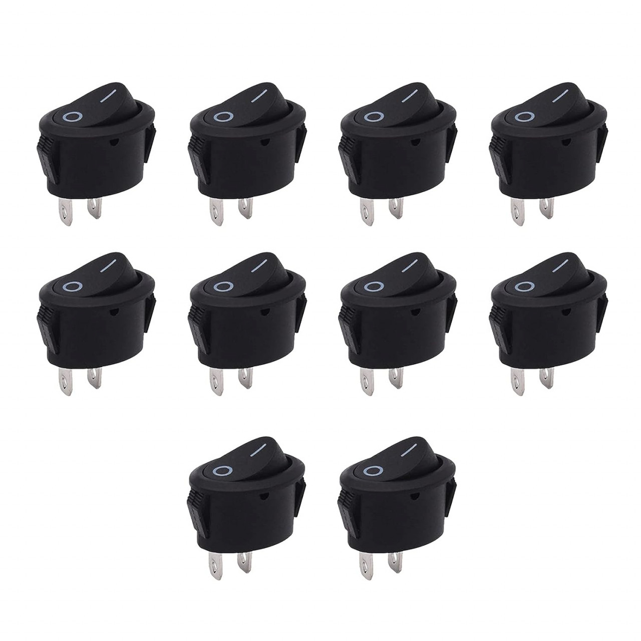Set de 10 comutatoare Helweet, ABS, negru, 25 x 17 mm