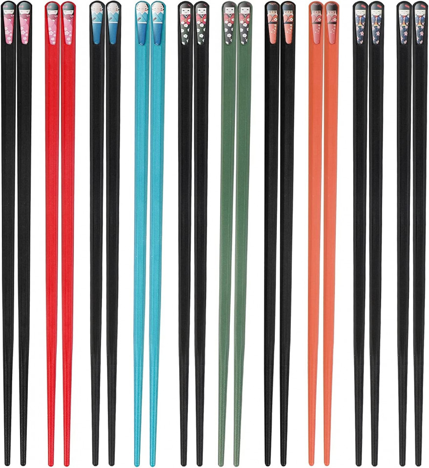 Poze Set de 10 perechi de betisoare Pwsap, fibra de sticla, multicolor, 24 cm