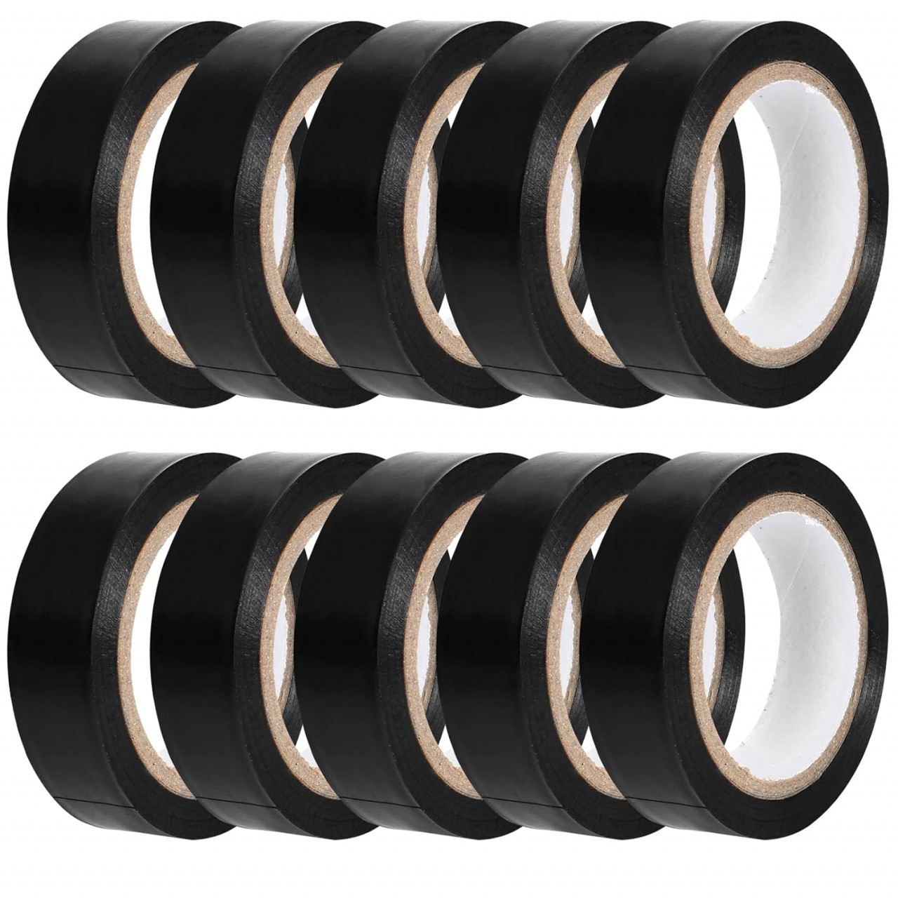 Set de 10 role de banda izolatoare pentru cabluri Colexy, PVC, negru, 15 mm x 10 m