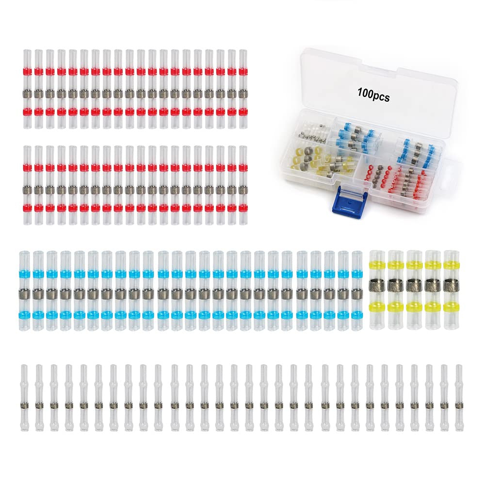 Set de 100 tuburi impermeabile pentru cabluri Qinghec, poliolefina, multicolor