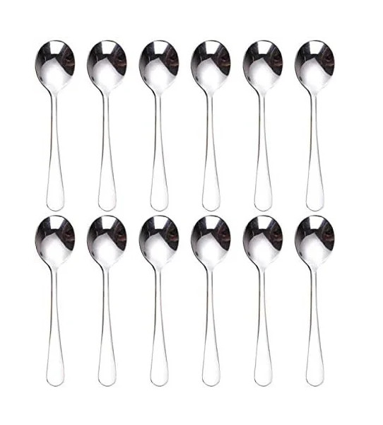 Set de 12 lingurite pentru desert Momoland, otel inoxidabil, argintiu, 11, 3 x 2,5 cm