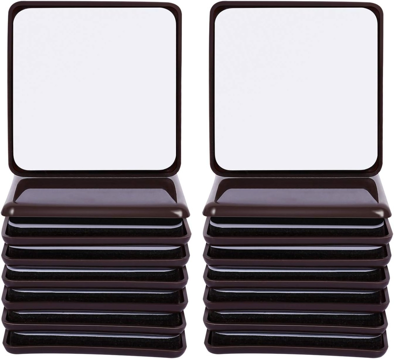 Set de 16 glisoare pentru mobilier Ezprotekt, EVA/pasla/plastic, maro, 64 mm