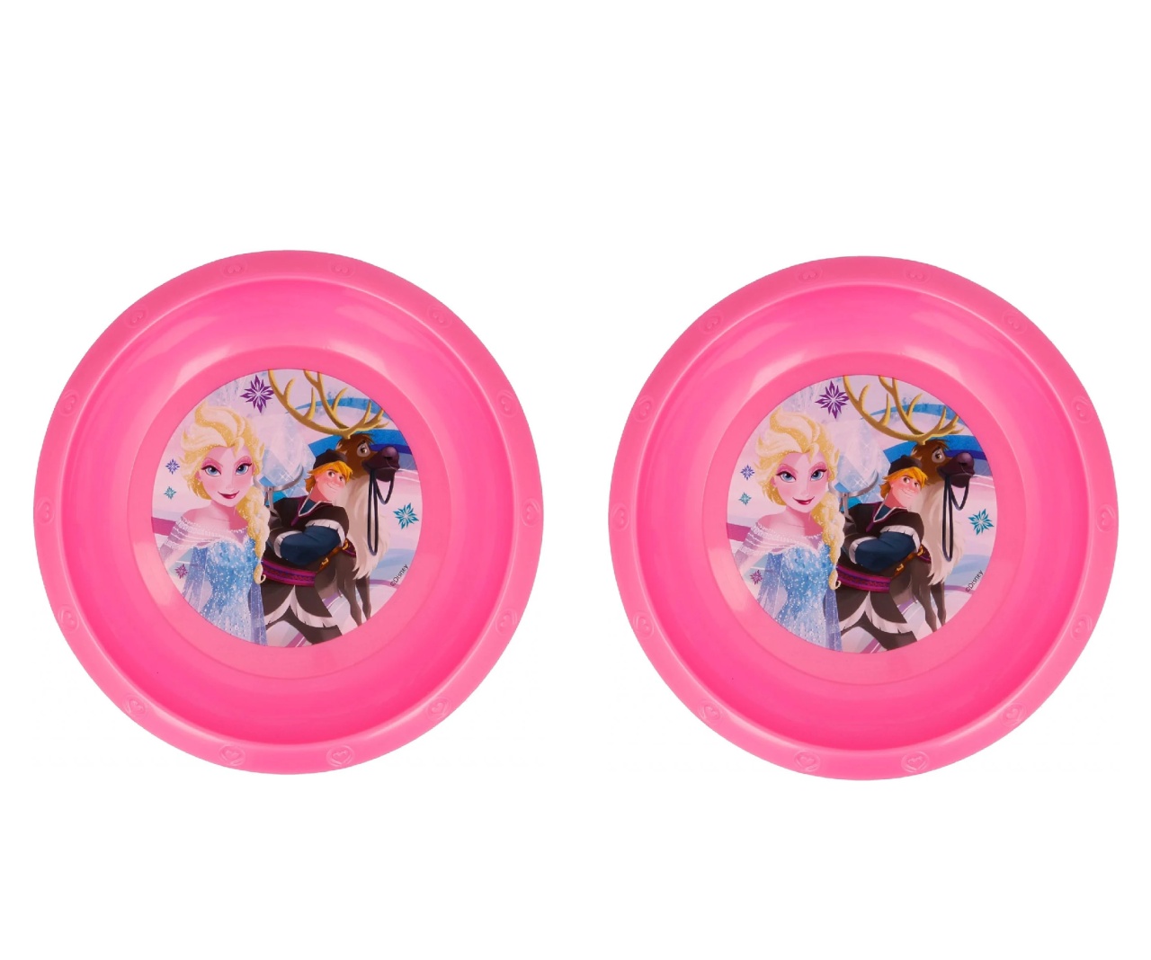 Set de 2 boluri pentru copii Disney, plastic, roz, 16,6 x 3,9 cm
