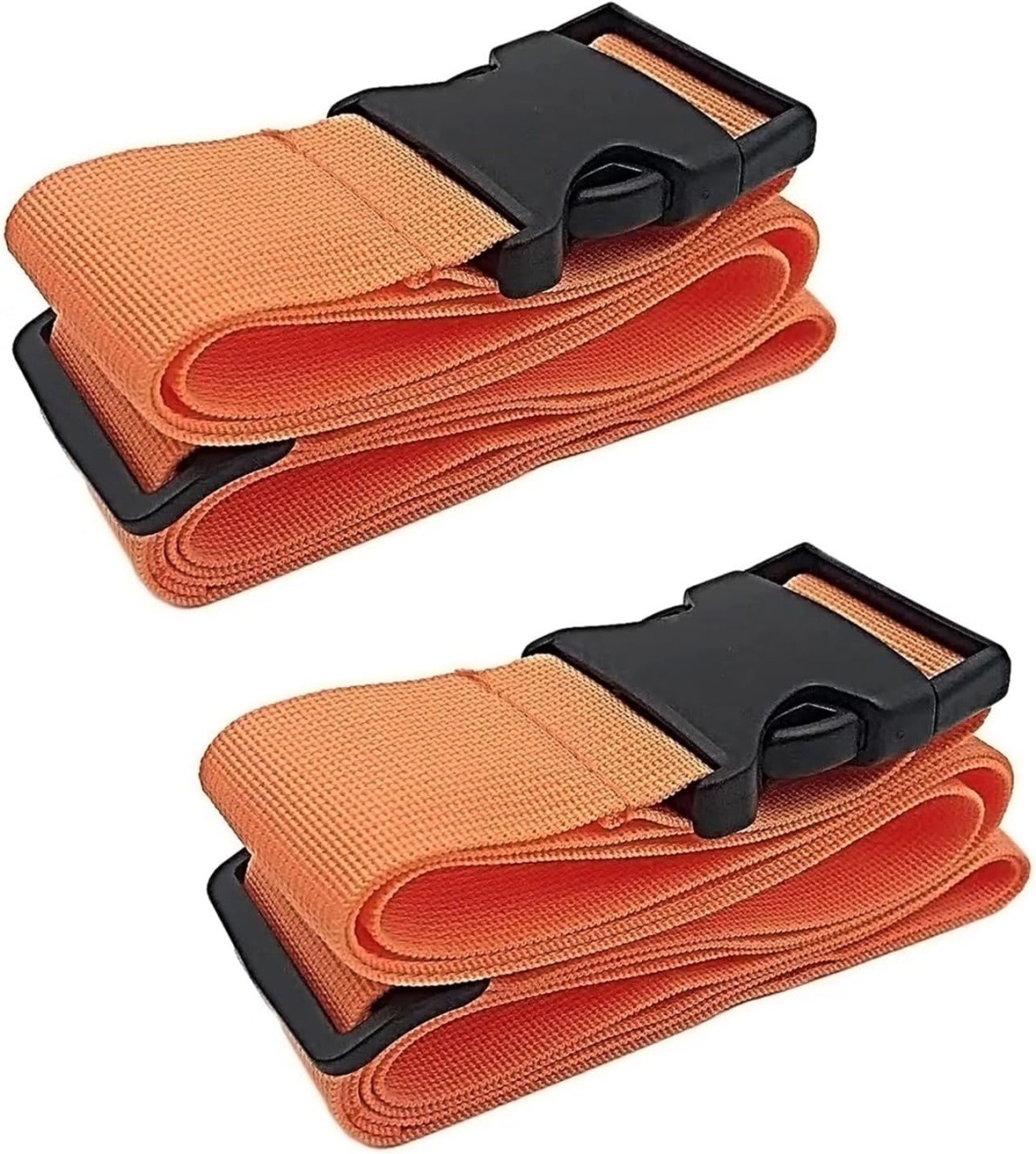 Set de 2 curele pentru bagaje Zyldk, polipropilena, portocaliu/negru, 5 x 188 cm