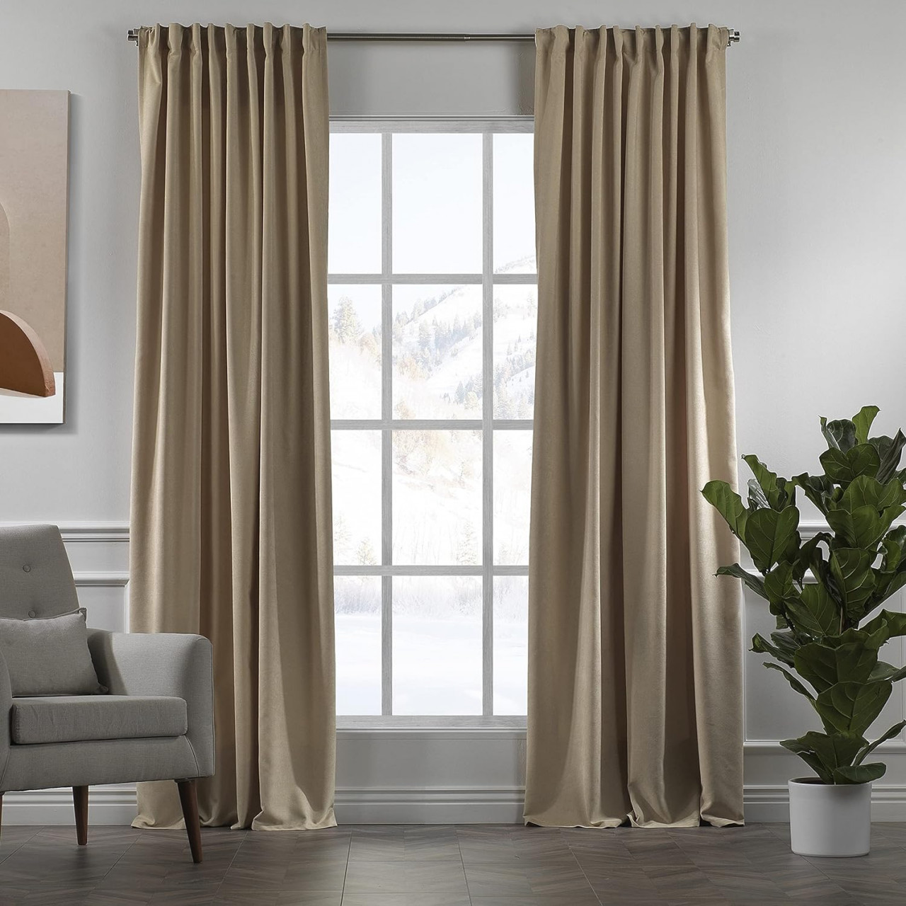 Set de 2 draperii Lilijan Home & Curtain, poliester, bej, 140 x 265 cm