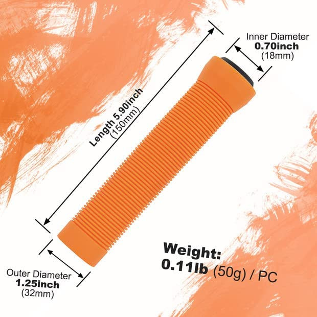 Set de 2 manare pentru trotineta/scuter VOKUL, cauciuc, portocaliu/negru, 150 x 32 mm